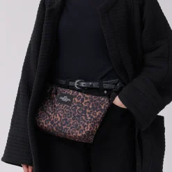 Tomfoolery Nylon Twill Fannypack Crossbody in Leopard Clearance