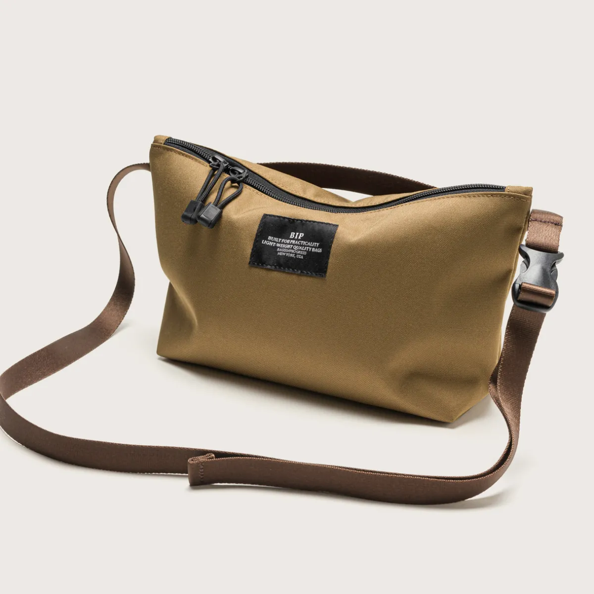 Tomfoolery Nylon Twill Fannypack Crossbody in Coyote Clearance