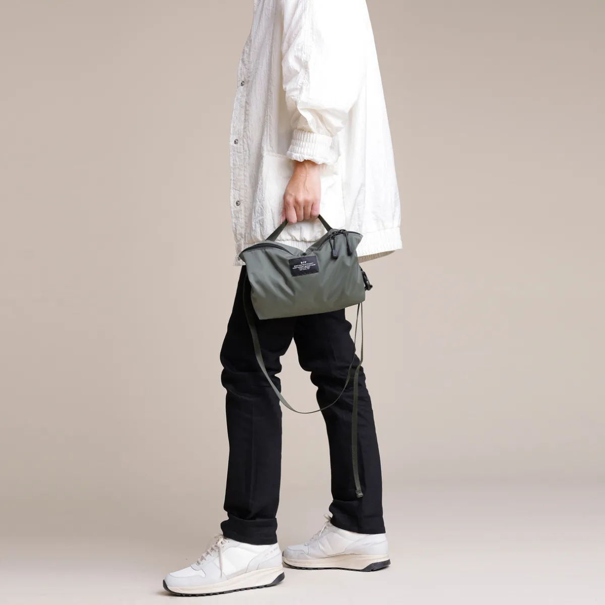 Tomfoolery Nylon Twill Fannypack Crossbody in Khaki Green New