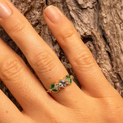 Tomfoolery Nymphéa Blue Sapphire & Emerald Ring Outlet