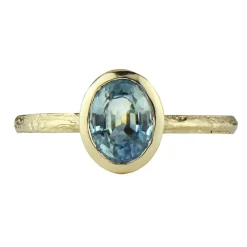 Tomfoolery Oak Blue Sapphire Ring Hot