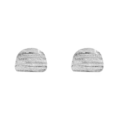 Tomfoolery Oak D-Shaped Studs in Silver Sale