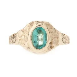 Tomfoolery Oak Emerald Signet Ring Fashion