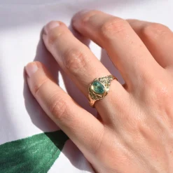 Tomfoolery Oak Emerald Signet Ring Fashion