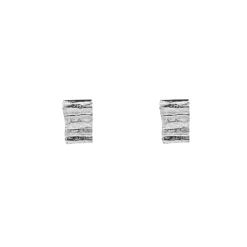 Tomfoolery Oak Rectangle Studs in Silver Clearance