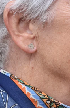 Tomfoolery Oak Triangle Studs in Silver Outlet
