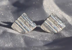Tomfoolery Oak Triangle Studs in Silver Outlet