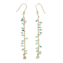 Tomfoolery Ocean Ribes Polki Gemstone Drop Earrings Discount