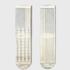 Tomfoolery Off-White Dot Tulle Socks Sale