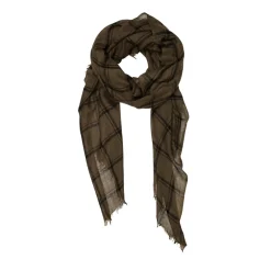 Tomfoolery Olive Green and Black Check Scarf Online