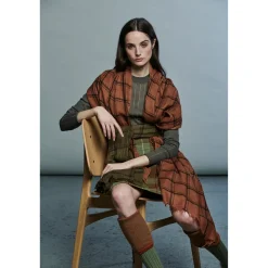 Tomfoolery Olive Green and Black Check Scarf Online