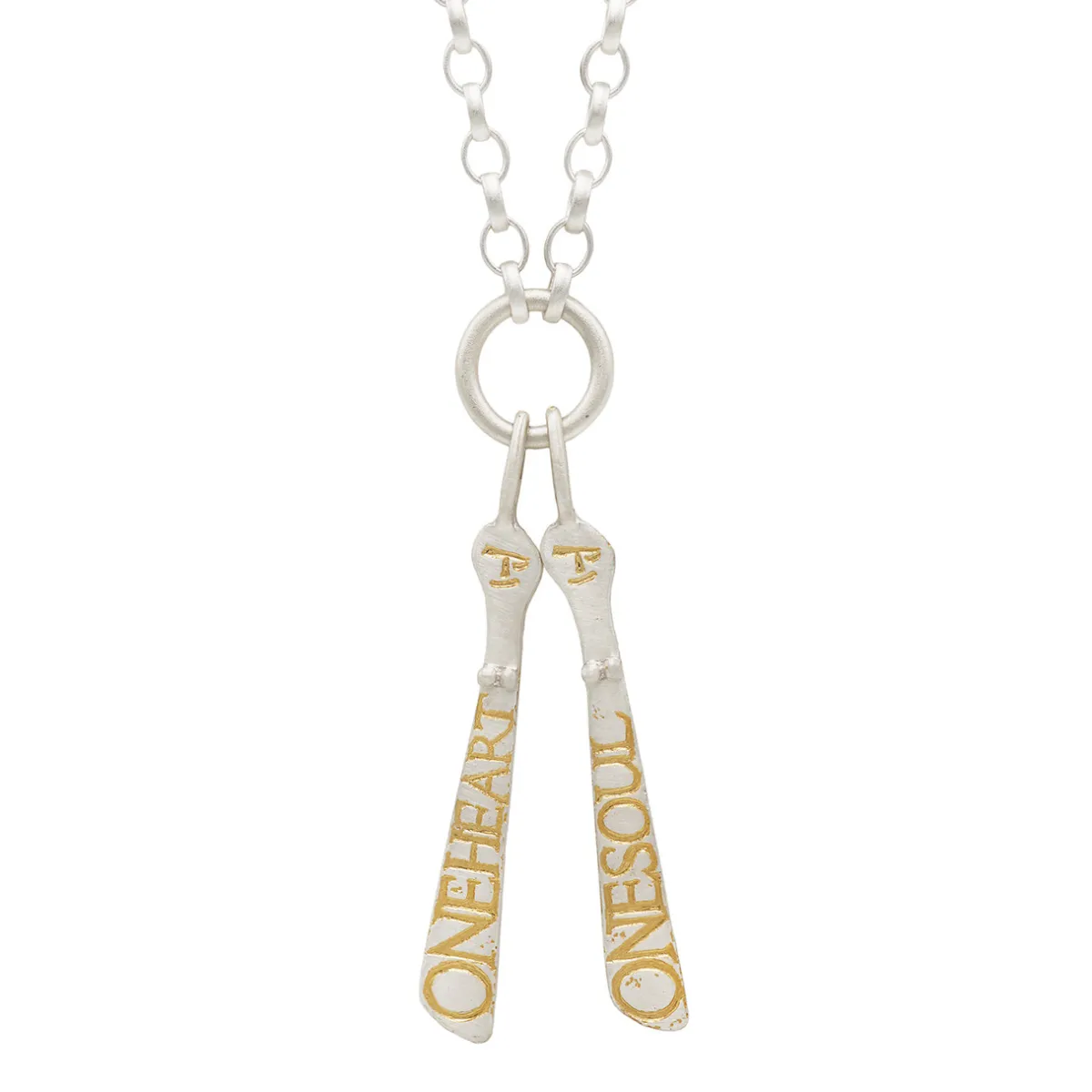Tomfoolery “One Heart One Soul” Silver & Gold Pendant Best
