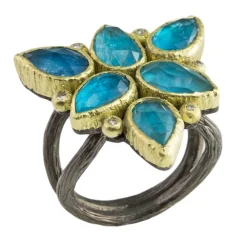 Tomfoolery One Of A Kind ‘Apatite Doublet & Diamond’ Art Ring Outlet