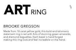 Tomfoolery One Of A Kind ‘Emerald & Diamond Talisman Shield’ Art Ring Clearance