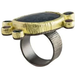 Tomfoolery One Of A Kind ‘Tourmaline, Blue Topaz & Zircon’ Art Ring Outlet