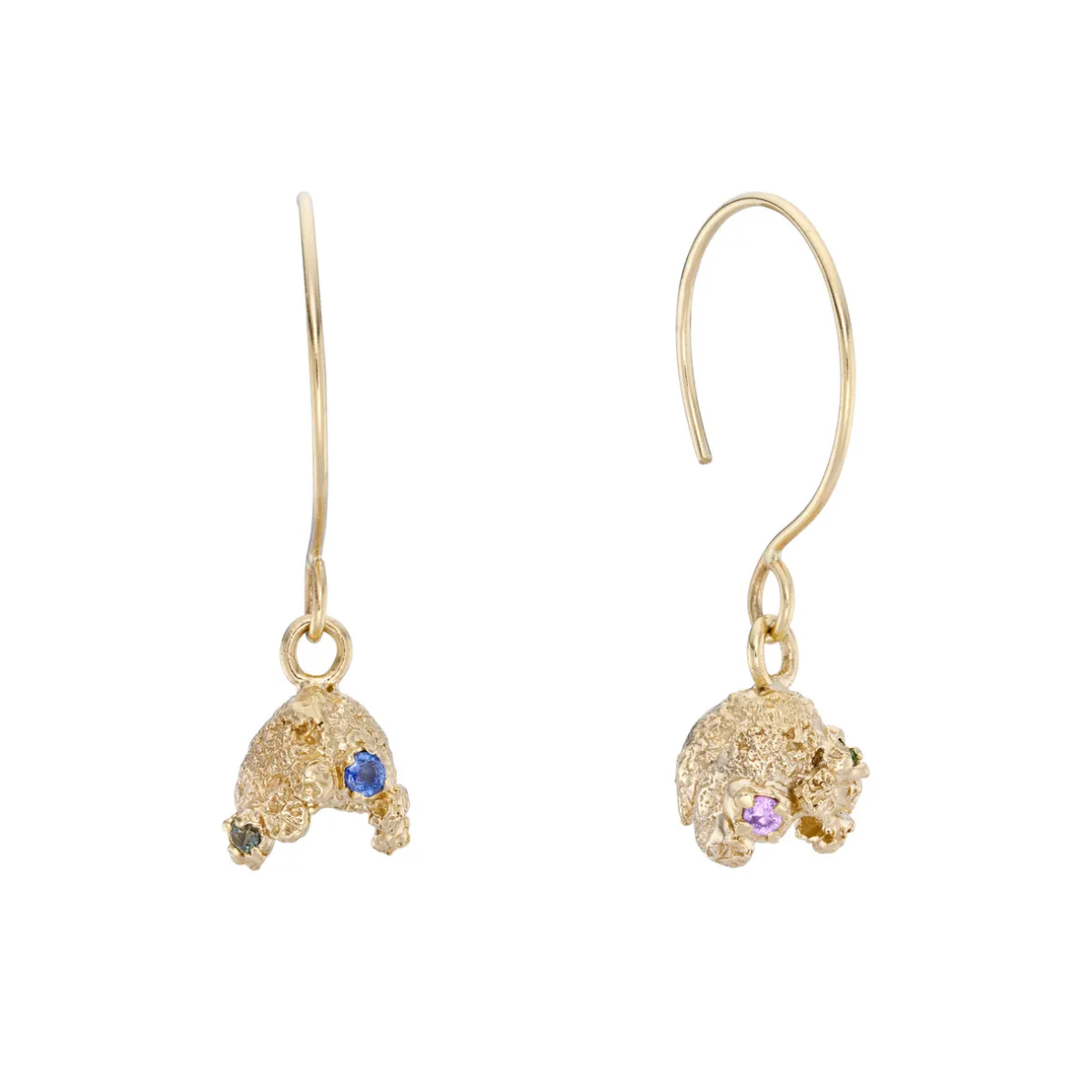 Tomfoolery One-Of-A-Kind Acorn Nut Gemstone Hoops Clearance