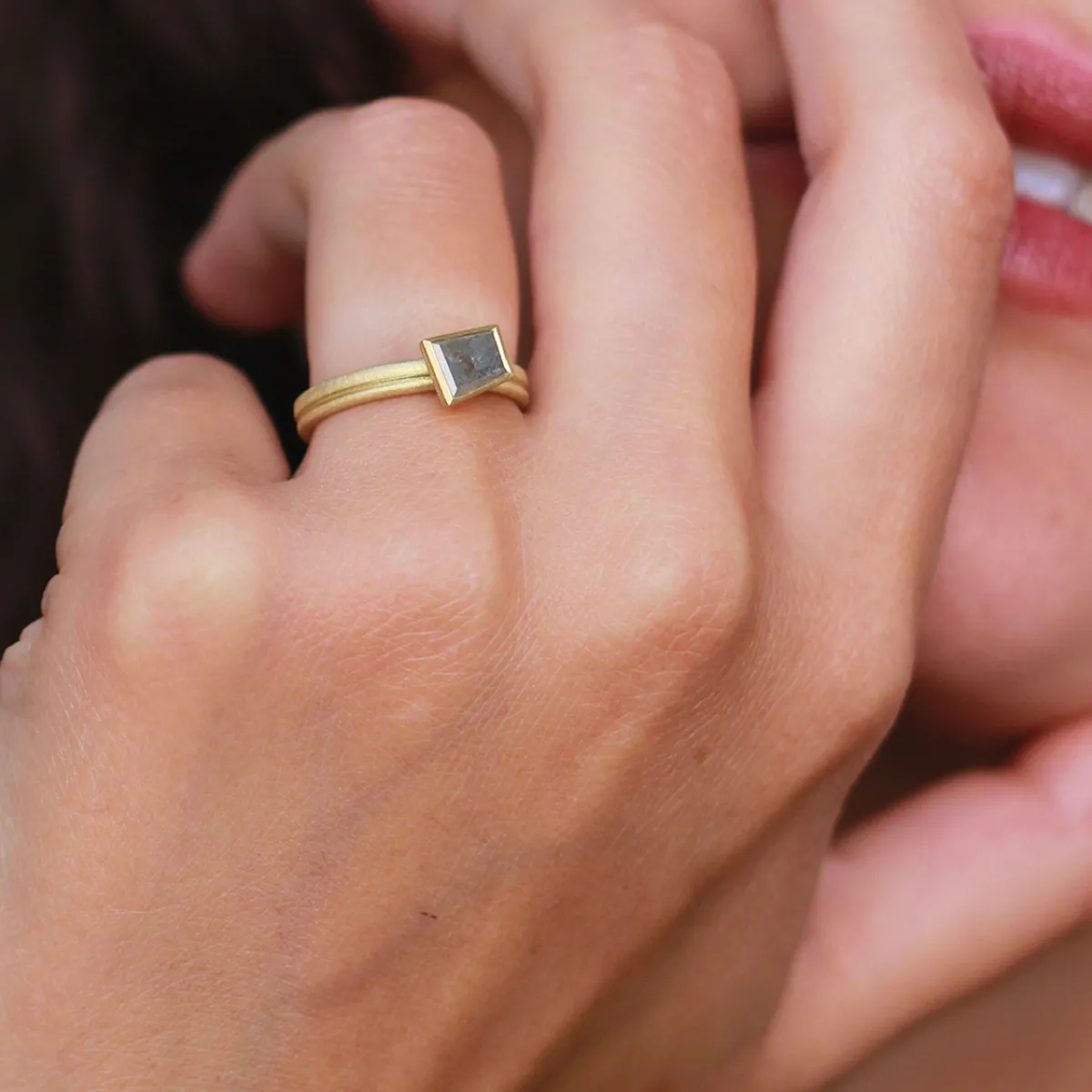Tomfoolery One-Of-A-Kind Asymmetric Ice Diamond Ring Outlet
