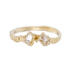 Tomfoolery One-Of-A-Kind Bark Baguette Sapphire Ring Clearance