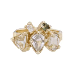 Tomfoolery One-Of-A-Kind Bark Sapphire Cluster Ring Hot