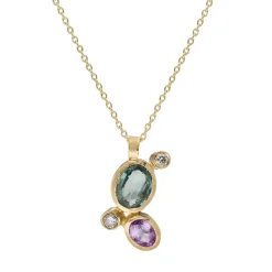 Tomfoolery One-Of-A-Kind Blue & Purple Sapphire Cluster Pendant Online