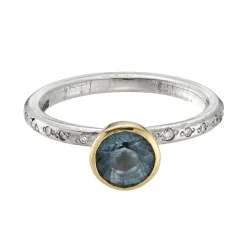 Tomfoolery One-Of-A-Kind Blue Montana Sapphire & Diamond Gold Ring Fashion