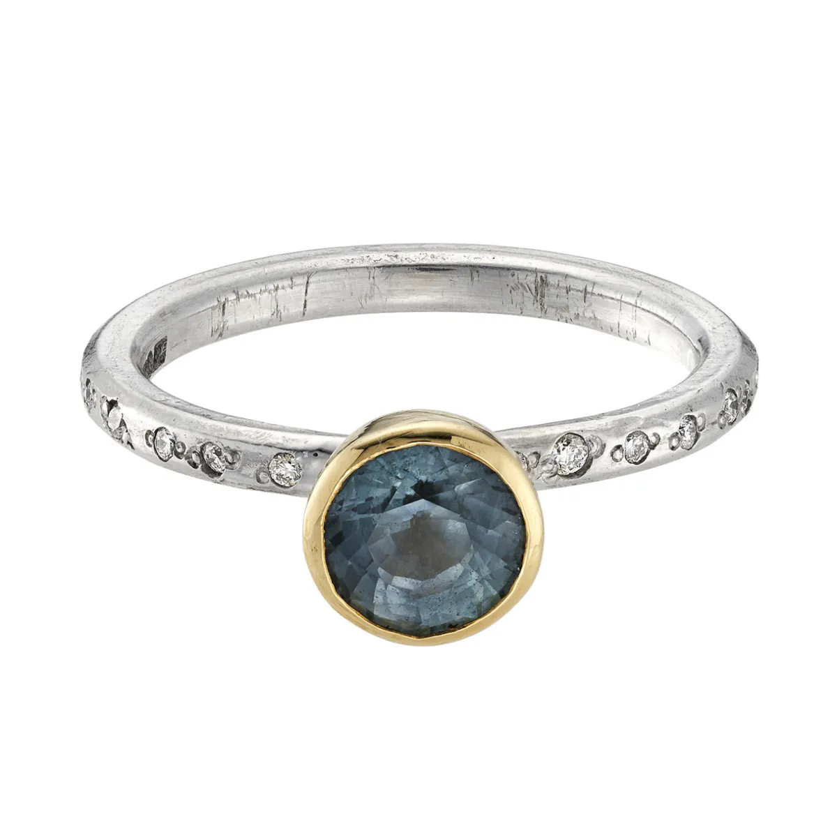 Tomfoolery One-Of-A-Kind Blue Montana Sapphire & Diamond Gold Ring Fashion