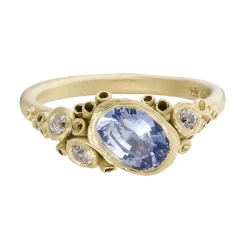 Tomfoolery One-Of-A-Kind Blue Oval Sapphire Barnacle Cluster Ring New