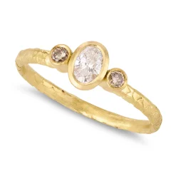 Tomfoolery One-Of-A-Kind Catkin Oval Diamond Ring with Champagne Diamond Shoulders Online