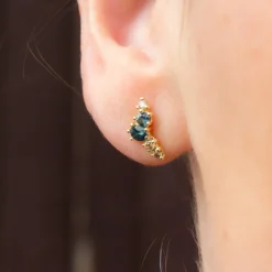 Tomfoolery One-Of-A-Kind Dryad Teal Sapphire Studs Best