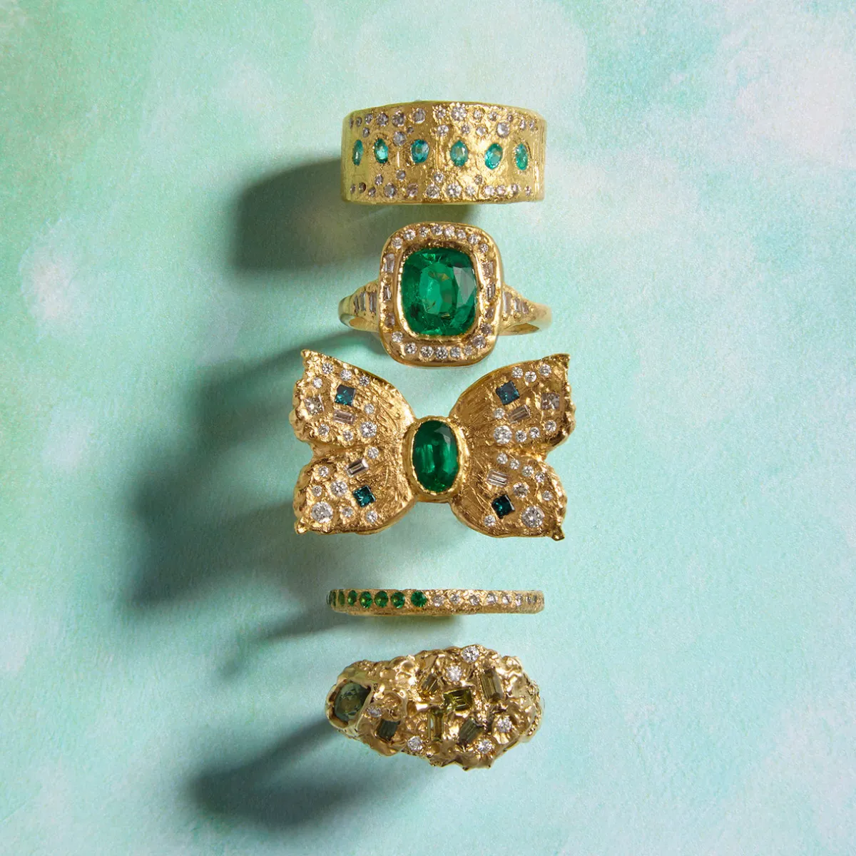 Tomfoolery One-Of-A-Kind Emerald Butterfly Queen Ring Outlet