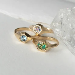Tomfoolery One-Of-A-Kind Emerald Faceted Signet Ring Sale