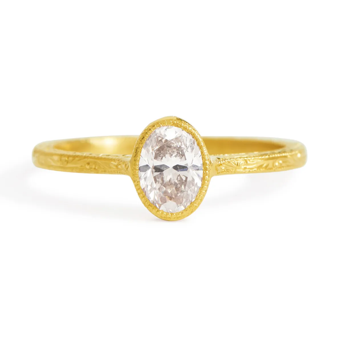 Tomfoolery One-Of-A-Kind Engraved Oval Cathedral Ring Discount
