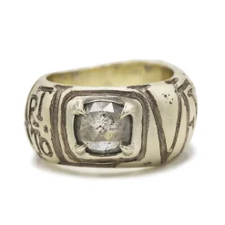 Tomfoolery One-Of-A-Kind “Every Heart to Love Will Come” White Gold Band Hot