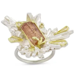 Tomfoolery One-Of-A-Kind Florilegia Imperial Topaz Explosion Ring New