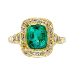Tomfoolery One-Of-A-Kind Forest Diamond & Emerald Ring Hot