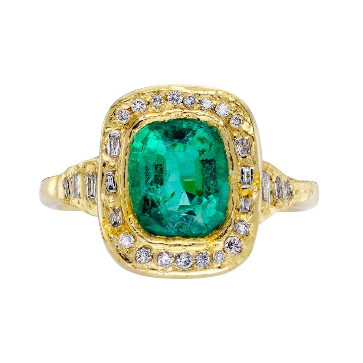 Tomfoolery One-Of-A-Kind Forest Diamond & Emerald Ring Hot