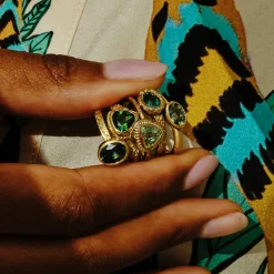 Tomfoolery One-Of-A-Kind Gold & Green Tourmaline Ring Sale