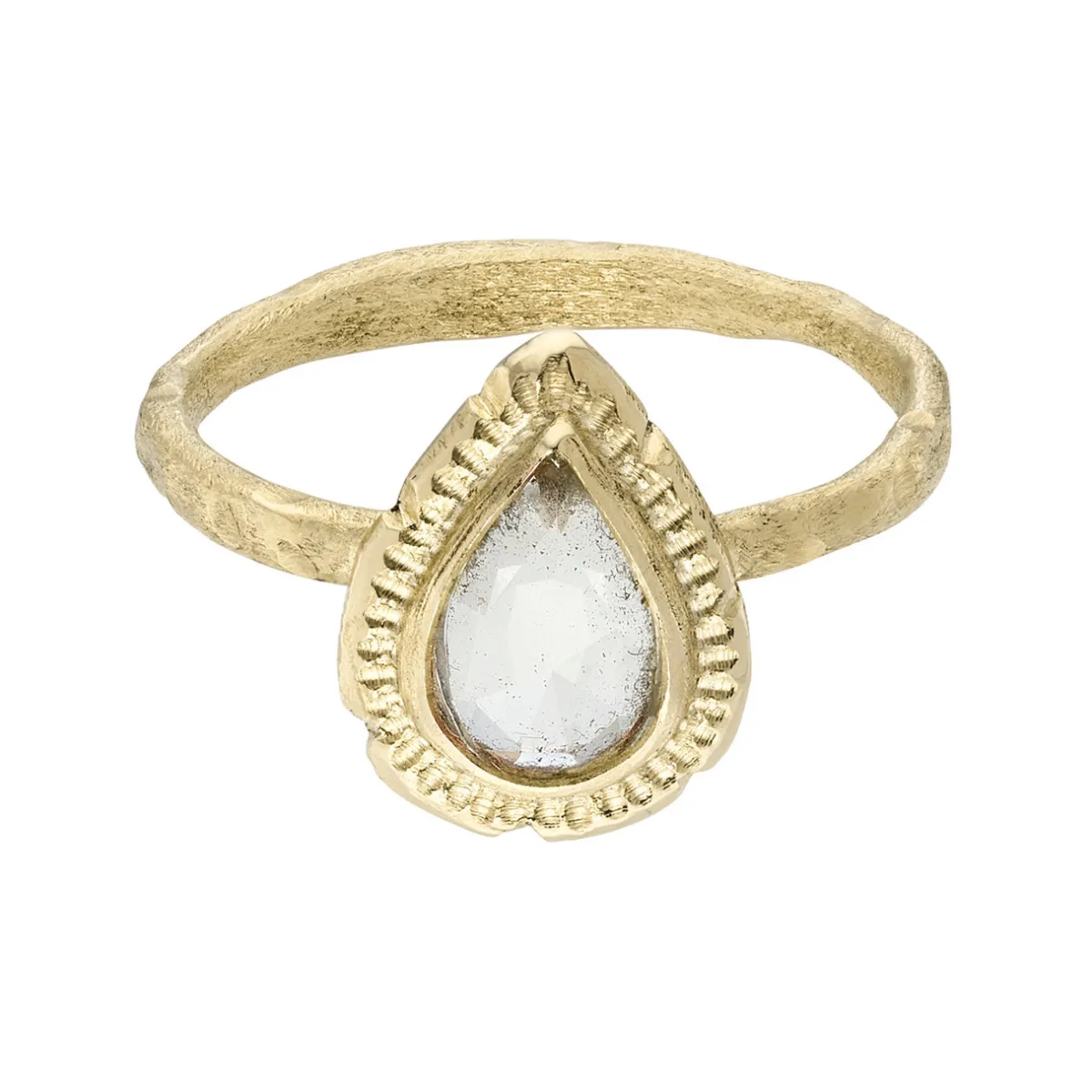 Tomfoolery One-Of-A-Kind Gold & Pear White Sapphire Ring Outlet