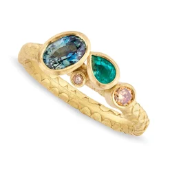 Tomfoolery One-Of-A-Kind Grey Sapphire & Emerald Cluster Ring Online