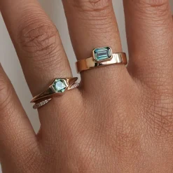 Tomfoolery One-Of-A-Kind Hexagon Cut Green Sapphire Signet No. 17 Ring Discount