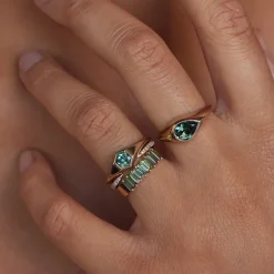 Tomfoolery One-Of-A-Kind Hexagon Cut Green Sapphire Signet No. 17 Ring Discount