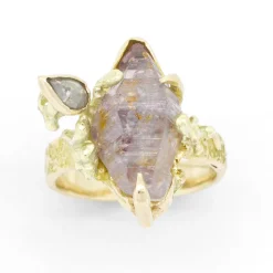 Tomfoolery One-Of-A-Kind Irregular Purple Sapphire & Diamond Ring Online