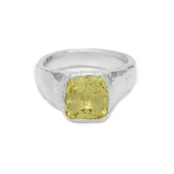 Tomfoolery One-Of-A-Kind Lemon Quartz Signet Ring Hot
