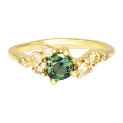 Tomfoolery One-Of-A-Kind Madagascan Green Sapphire Danae Ring Clearance
