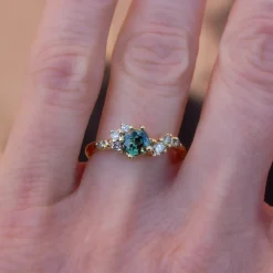 Tomfoolery One-Of-A-Kind Madagascan Green Sapphire Danae Ring Clearance