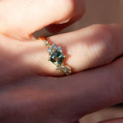 Tomfoolery One-Of-A-Kind Madagascan Green Sapphire Danae Ring Clearance