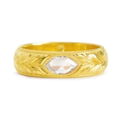 Tomfoolery One-Of-A-Kind Marquise Diamond Engraved Gypsy Band Online