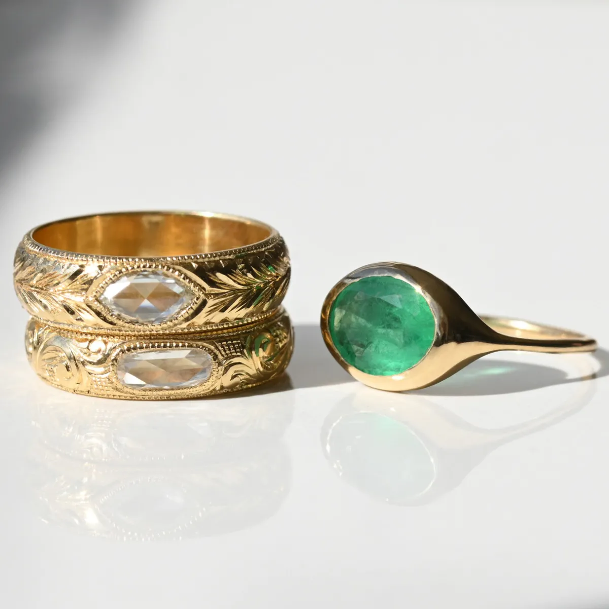 Tomfoolery One-Of-A-Kind Marquise Diamond Engraved Gypsy Band Online