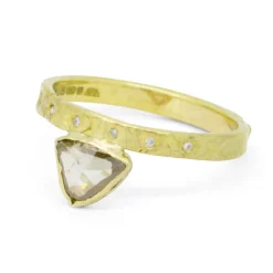 Tomfoolery One-Of-A-Kind Molten Triangular Diamond Ring Discount
