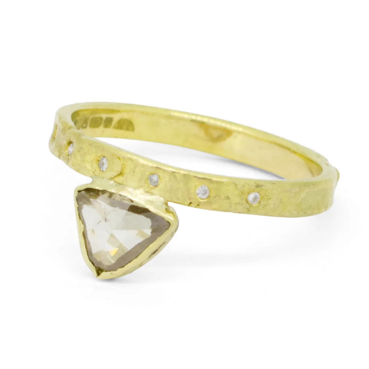 Tomfoolery One-Of-A-Kind Molten Triangular Diamond Ring Discount